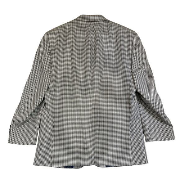 Vince Camuto Sport Coat Mens 40R Modern Wool Blend Blazer Brown Blue Houndstooth - Picture 2 of 16